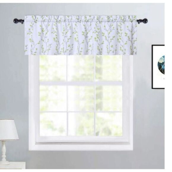 NEW 1 Curtain Valance 15x54” Floral Leaf Window Light Filtering - Picture 1 of 4